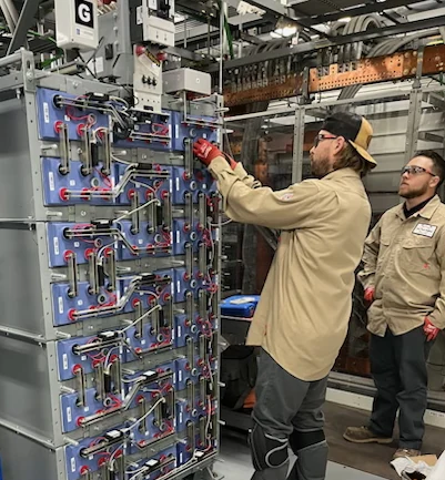 Stationary battery string service and capacity testing, Arizona