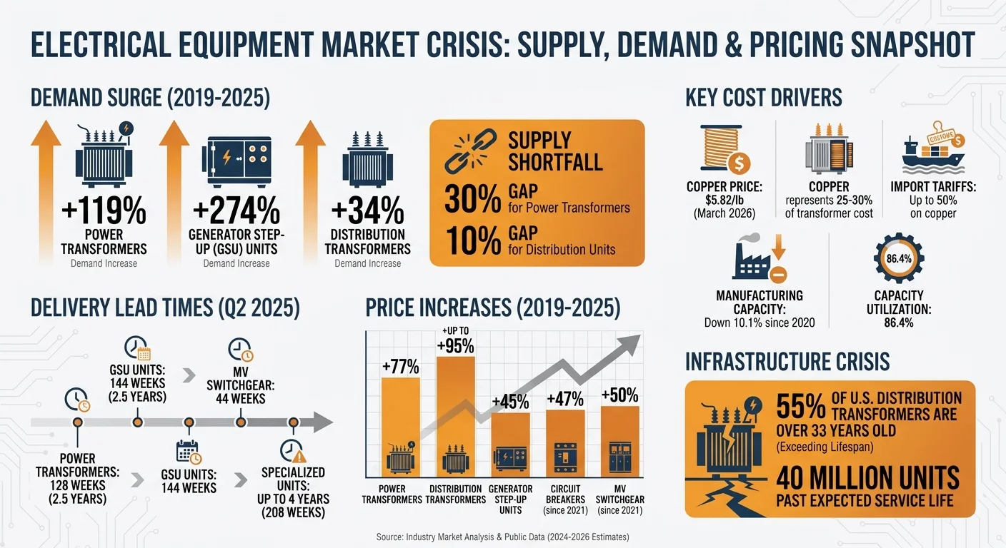 Electrical equipment market snapshot: demand, lead times and price increases, 2019-2025